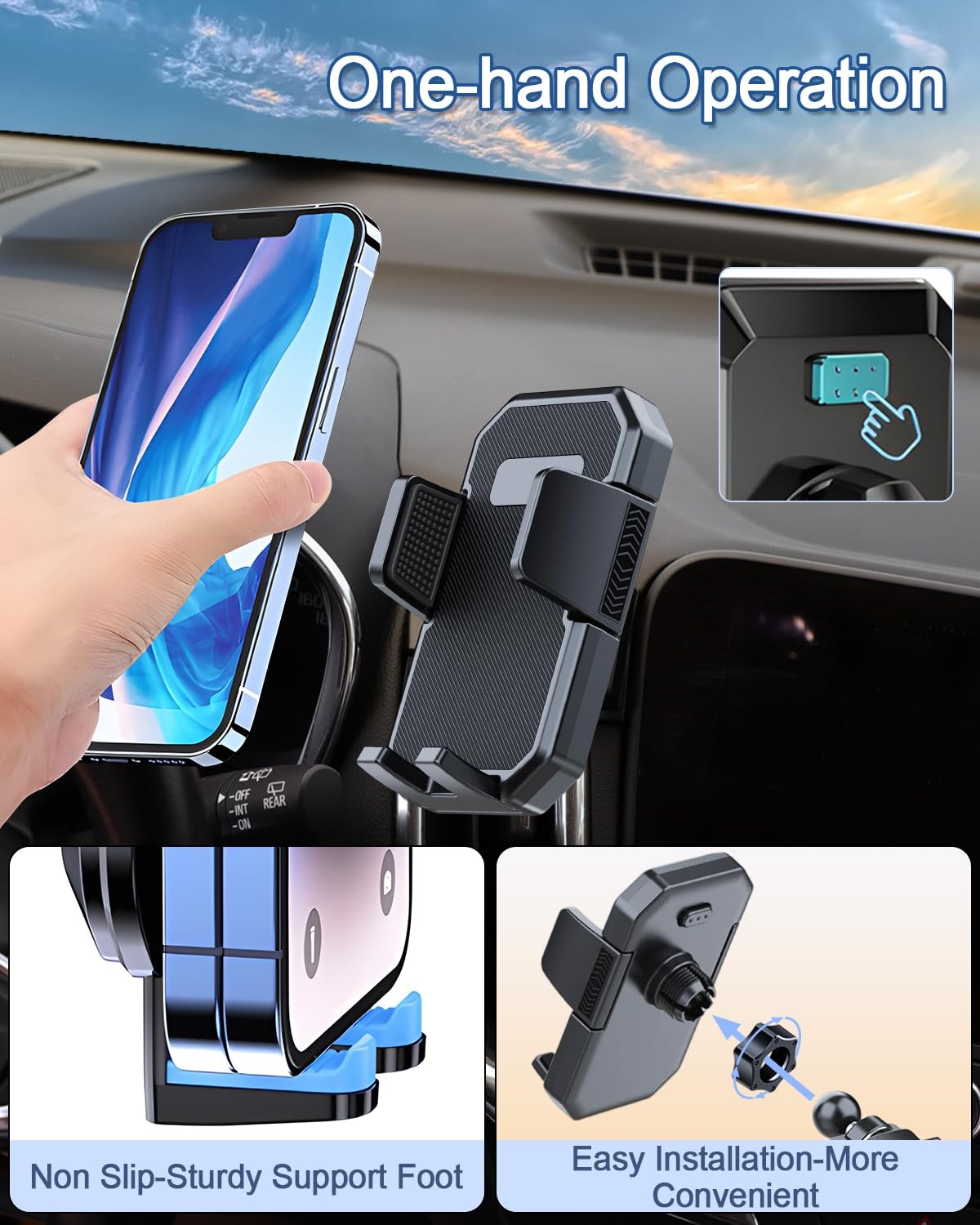 Pzk Car Phone Mount For 2020 2021-2024 2025 Toyota Highlander L/Le/Hybrid