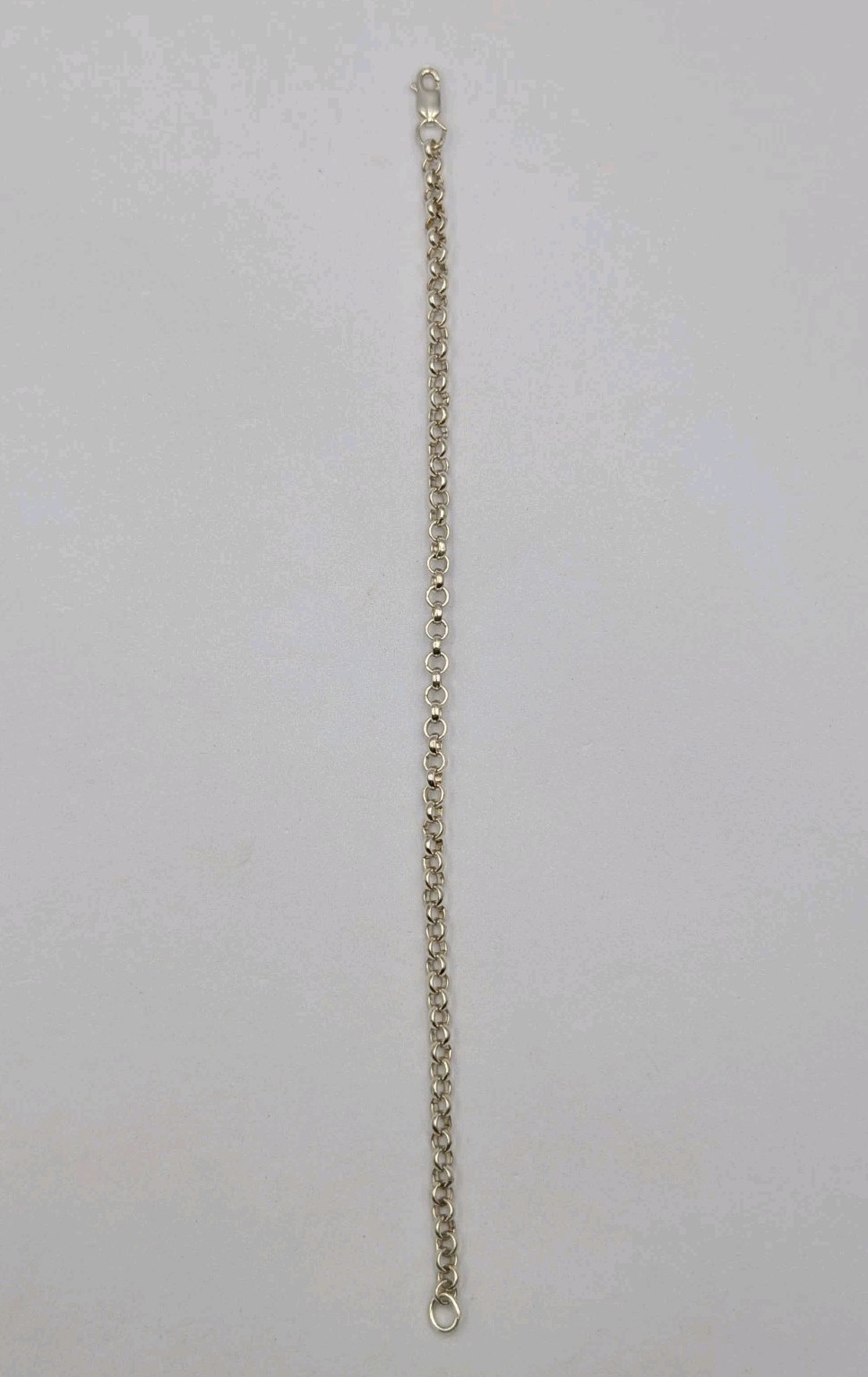 925 Sterling Silver Rolo Link Chain Unisex Bracelet 8″ 4.1mm 6.2g Belcher Charm