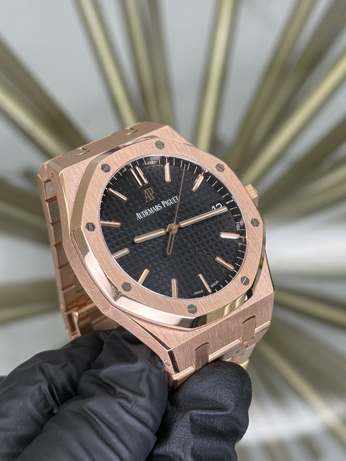 2021 Audemars Piguet Royal Oak Black Bracelet 15500OR.OO.1220OR.01 Complete