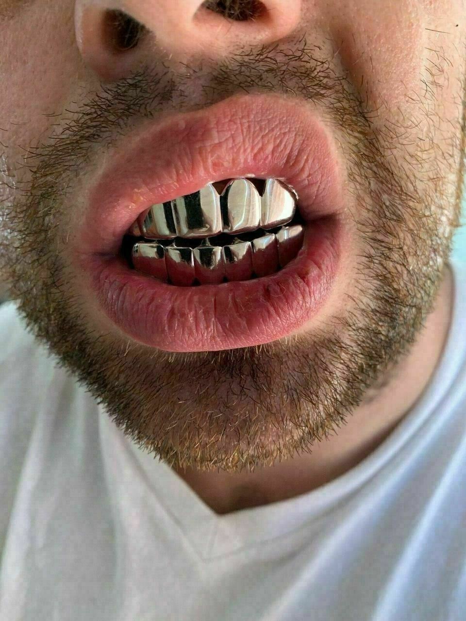 Real 925 Sterling Silver – GRILLZ Top Bottom Hip Hop Grills 6 8 Or Single Teeth