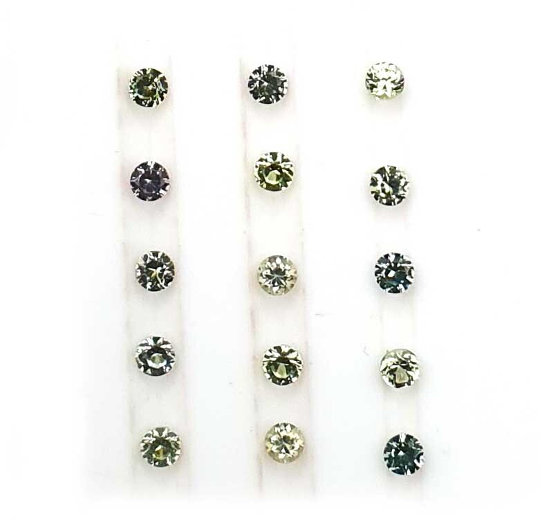 Natural Green Sapphire Round Cut Loose Gemstone Lot 68 Pcs 1.75 MM 2 CT