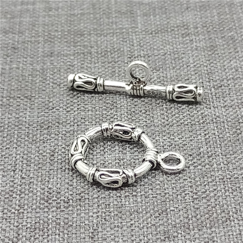 2sets of 925 Sterling Silver Toggle Clasps for Bracelet Necklace