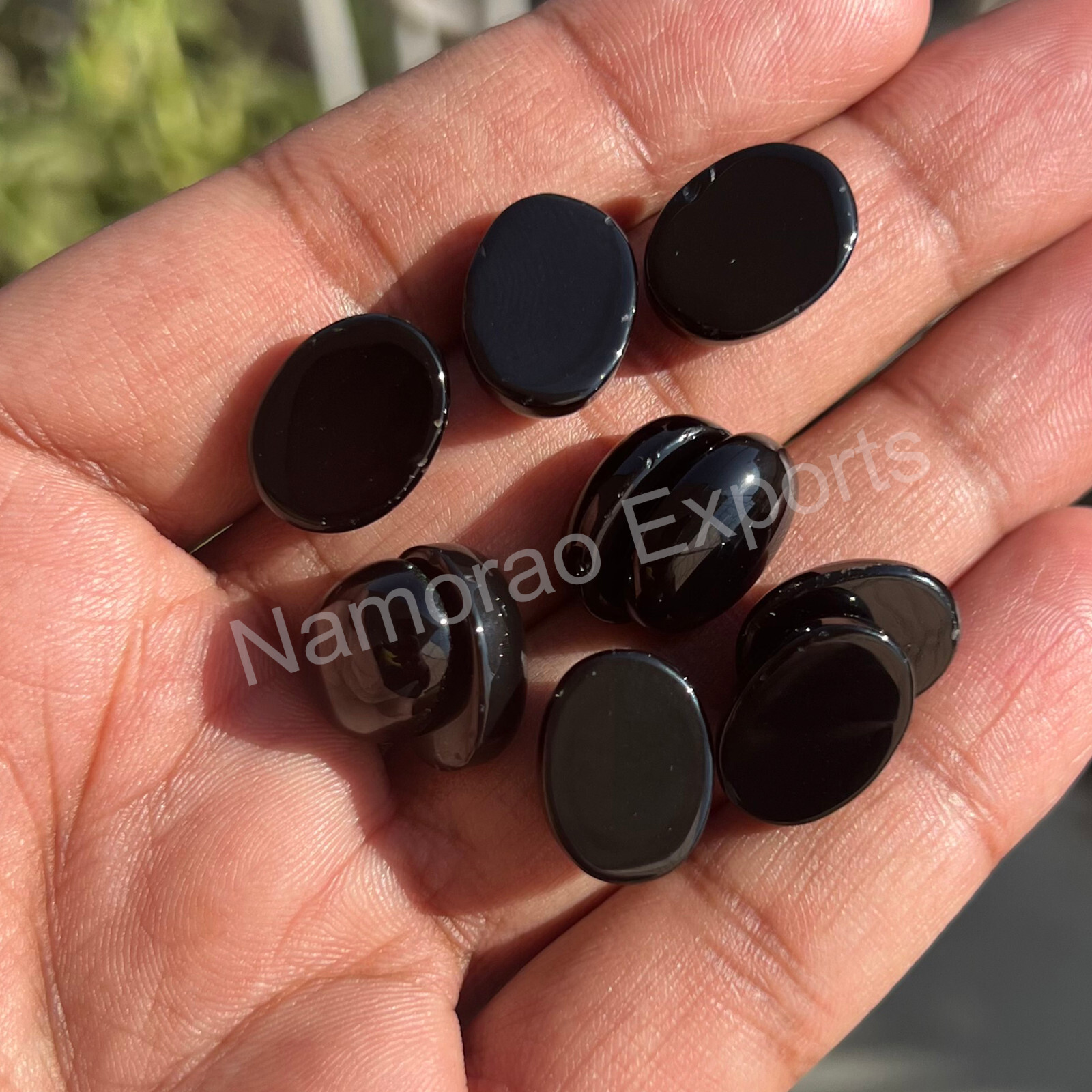 Natural Black Onyx Oval 3×5 mm to 15×20 mm Cabochon Loose Gemstone Lot