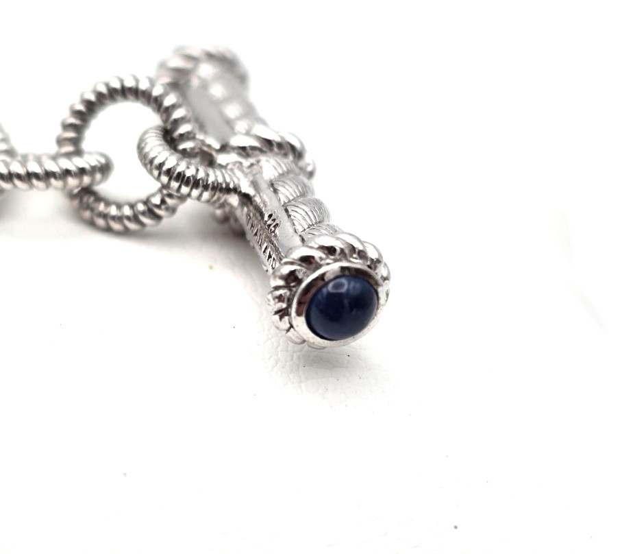 Judith Ripka Frosted Quartz Sterling Silver Bracelet 7.5″ Long