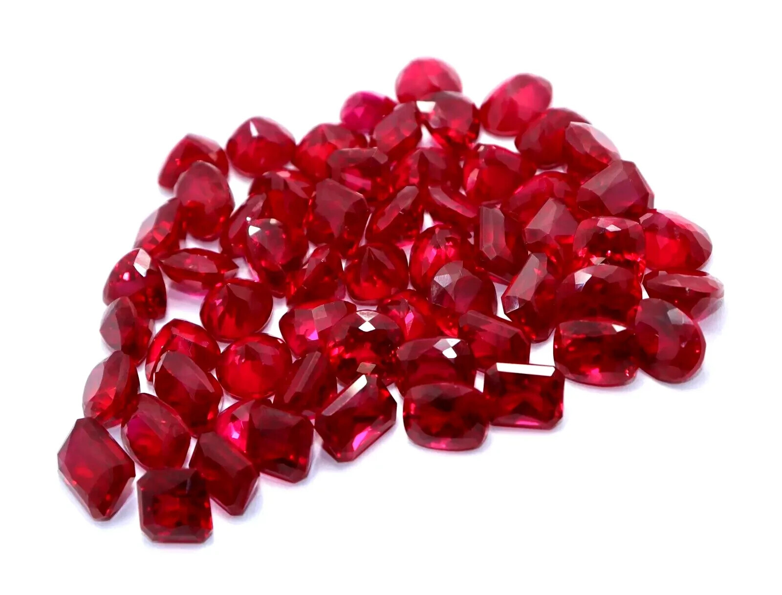 Red Ruby Natural 70 Ct 6-8 Piece Mix Cut Faceted Certified Loose Gemstone Lot