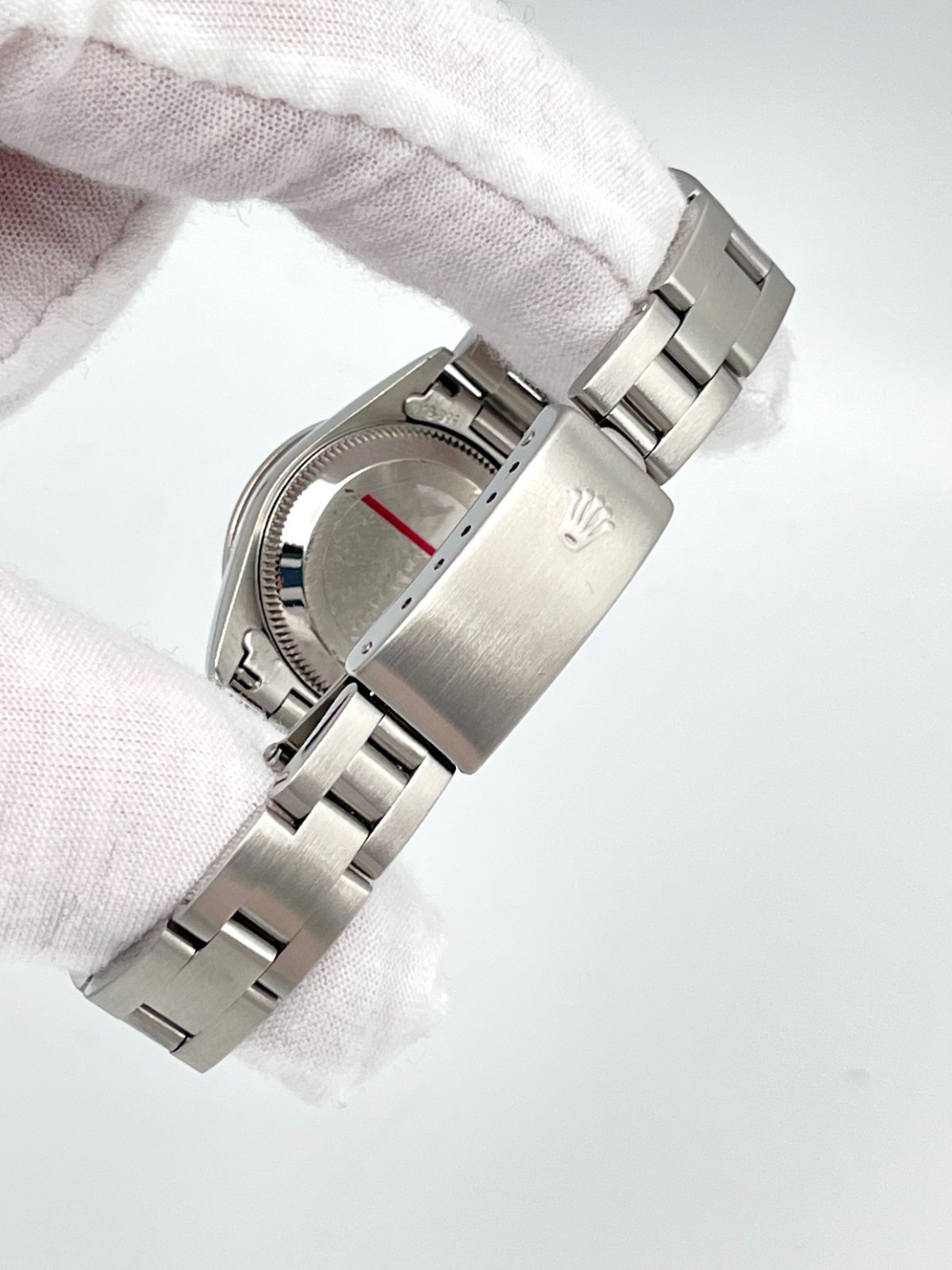 Rolex Oyster Perpetual 67180 24mm Salmon Dial Diamond Bezel Diamond Lugs Box