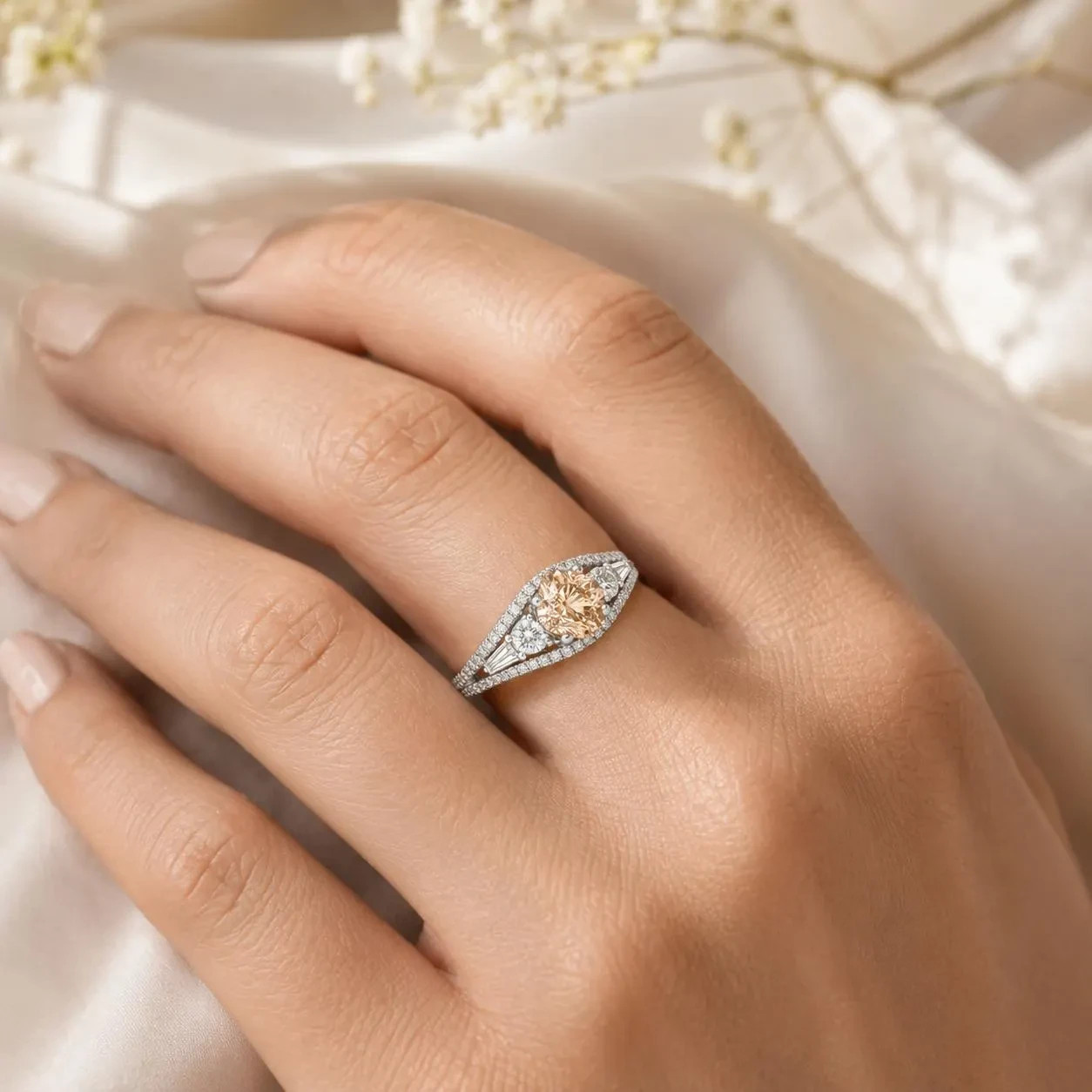 Natural Fancy Yellow Diamond Halo Ring 14K White Gold | 1.75ctw GIA Report