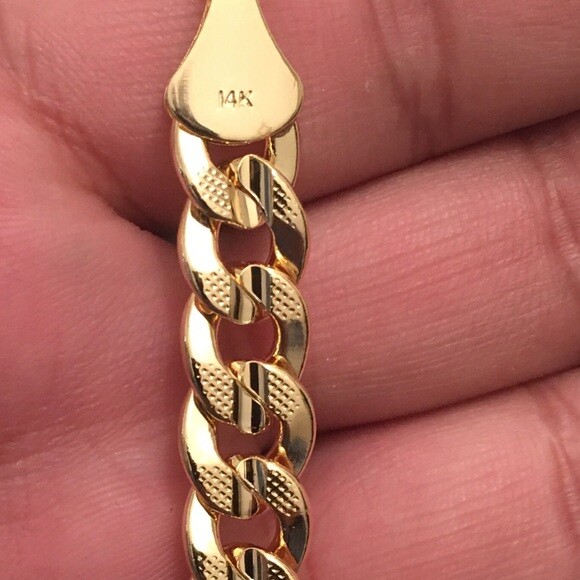 Hip Hop Rapper’s 10mm 30” 14K Stamped Gold Plated Brass Cuban Chain Necklace