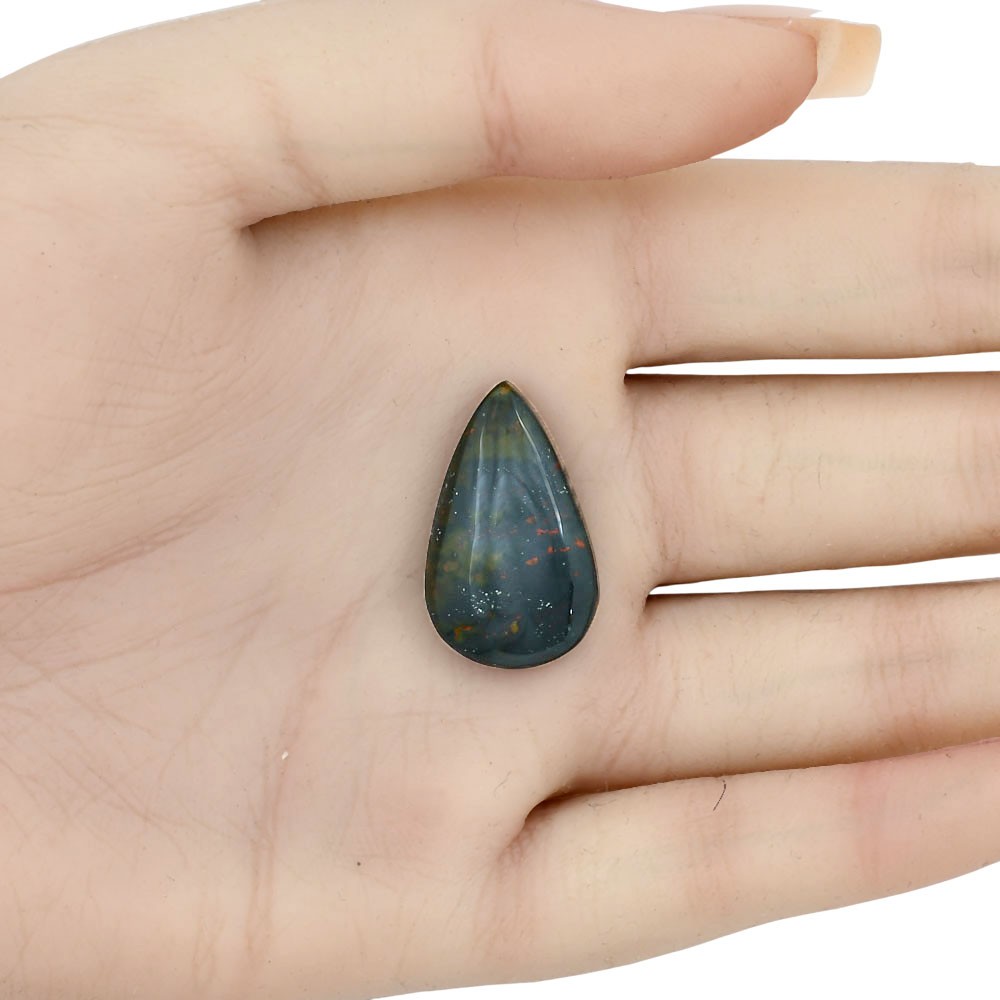 Natural Blood Stone 25.5×15.5×5.5 mm Pear Shape Polished Gemstone LS02196-32