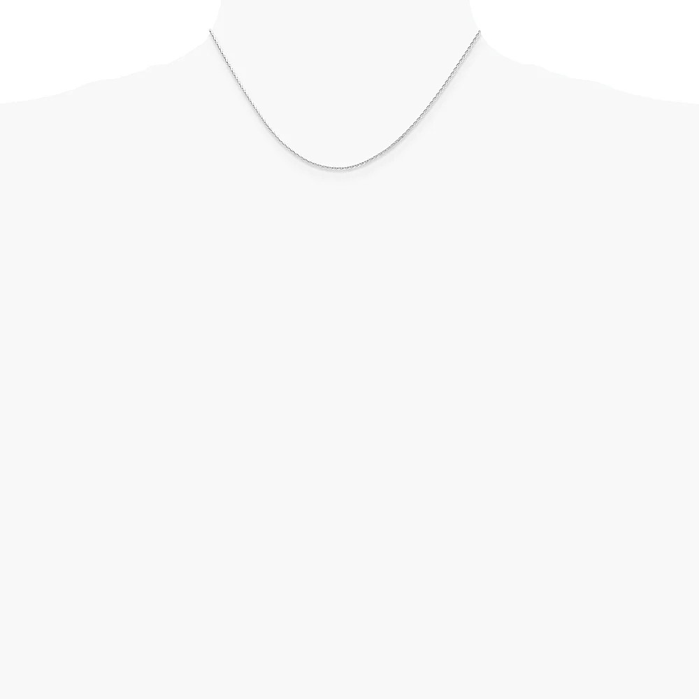 14K White Gold 1.4mm Diamond-Cut Parisian Wheat Chain Necklace 16″-30″