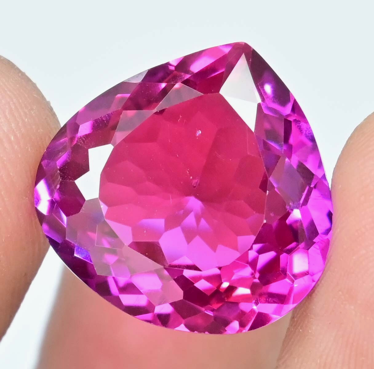 Flawless Natural Raspberry Pink Rhodolite 24.15 Ct Pear Certified Gemstone