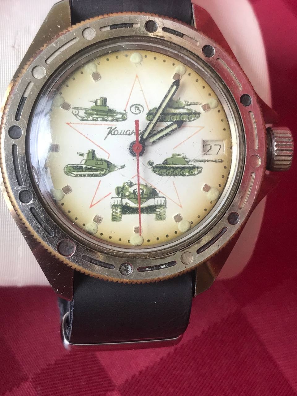 Rare Vostok Komandirskie Tank Evolution Dial Soviet Military Watch Working