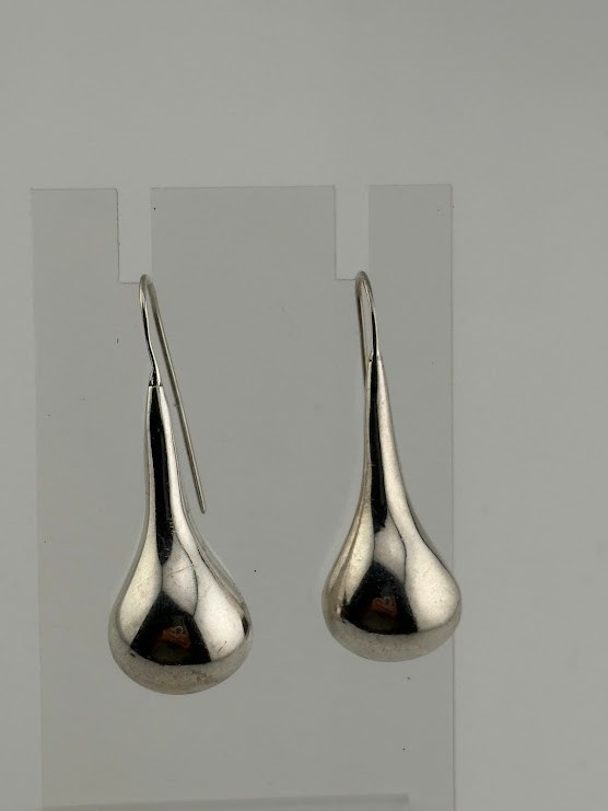 MEXICO TC885 925 STERLING SILVER MODERNIST TEARDROP EARRINGS 1 5/8″ 9.53G 4122