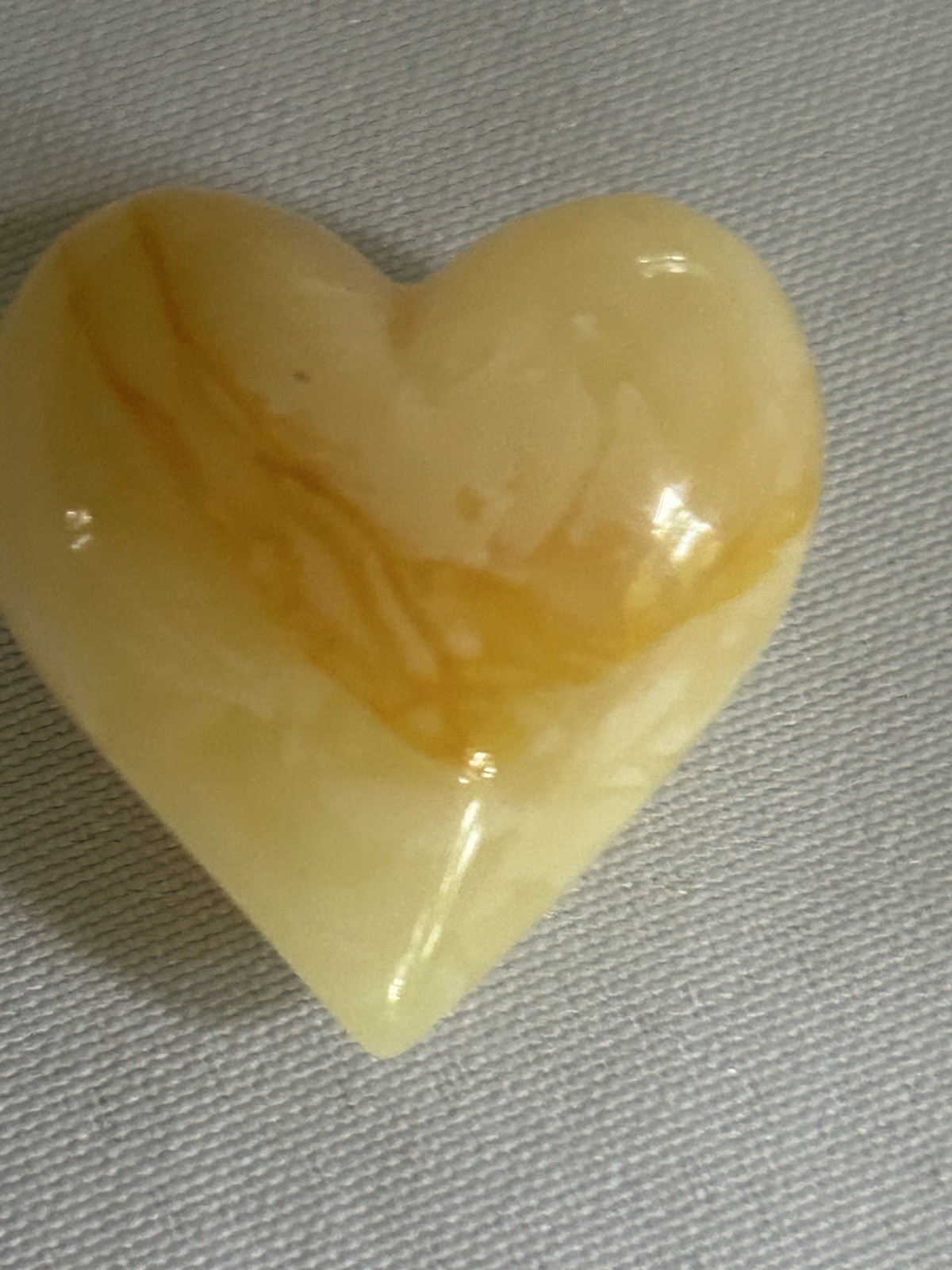 Baltic Butterscotch Natural Solid Amber Puffy Heart 1.5” X1.5” 9.2 grams