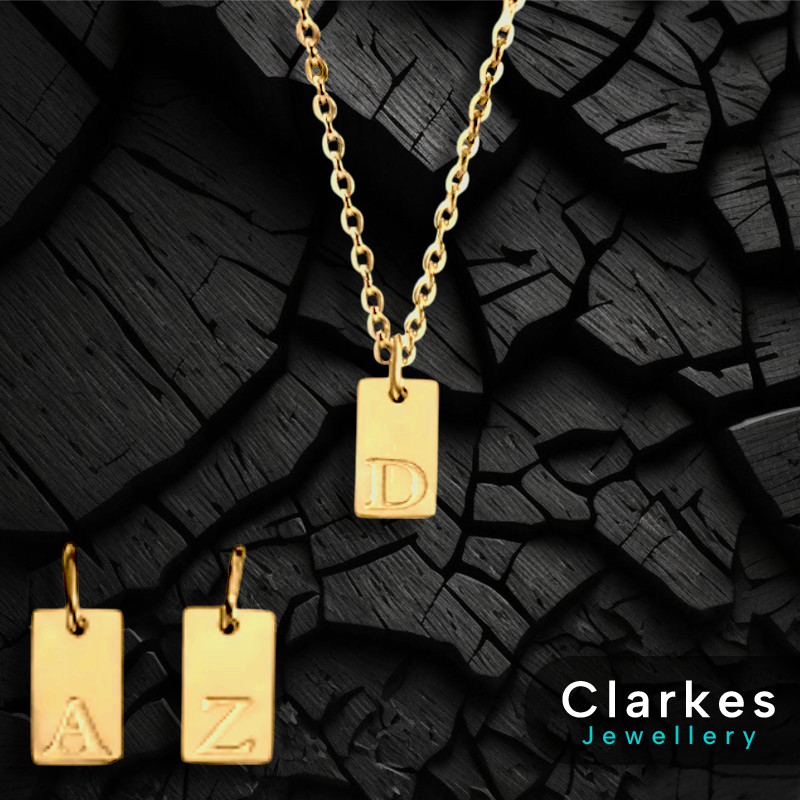 Ladies Initial Personalised Letter Necklace Vacuumed Gold Plated – Durable