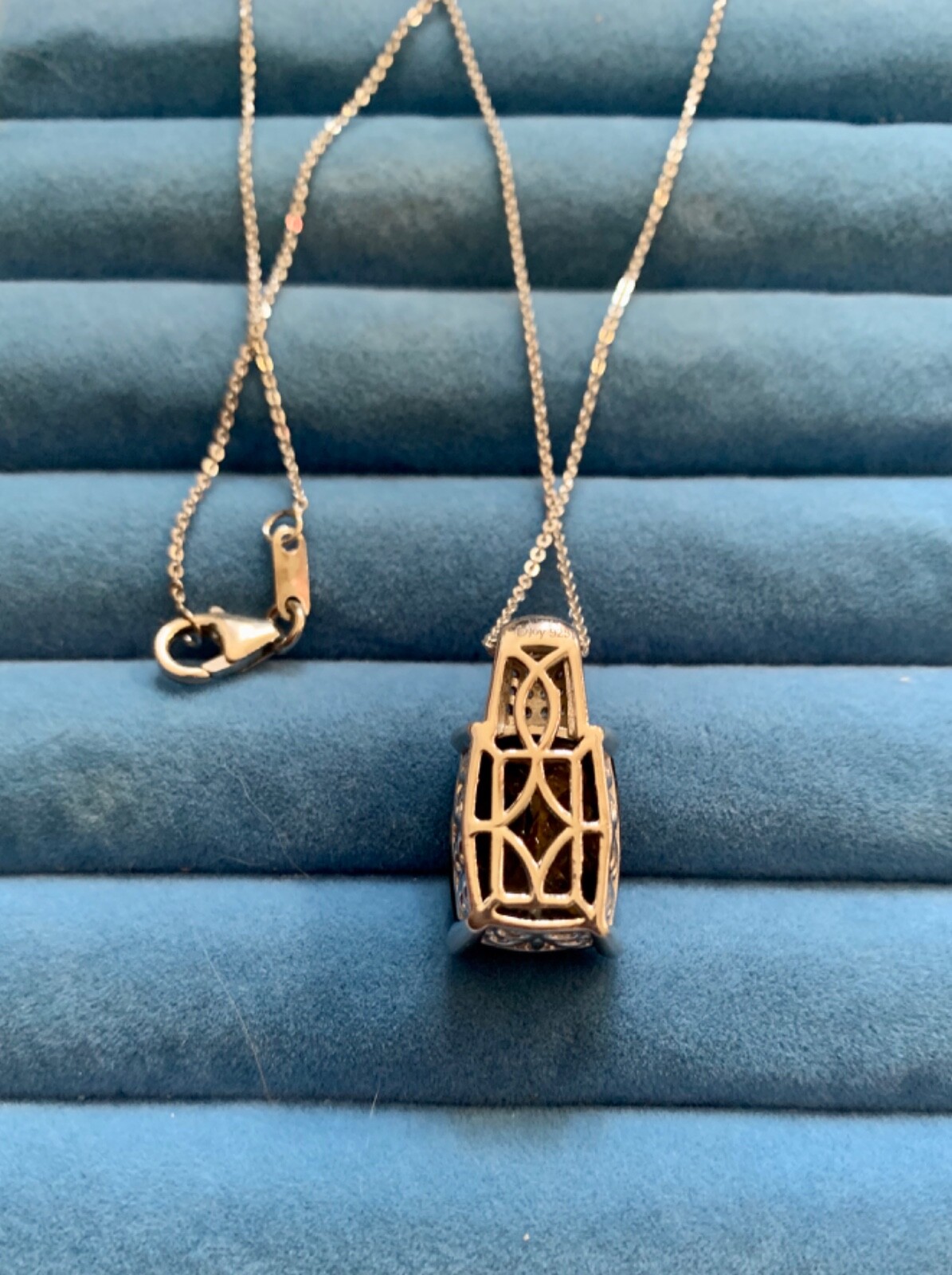 Zawadi Chocolate Sapphire, Champagne Zircon Pendant Necklace-20 in. (15.75c)