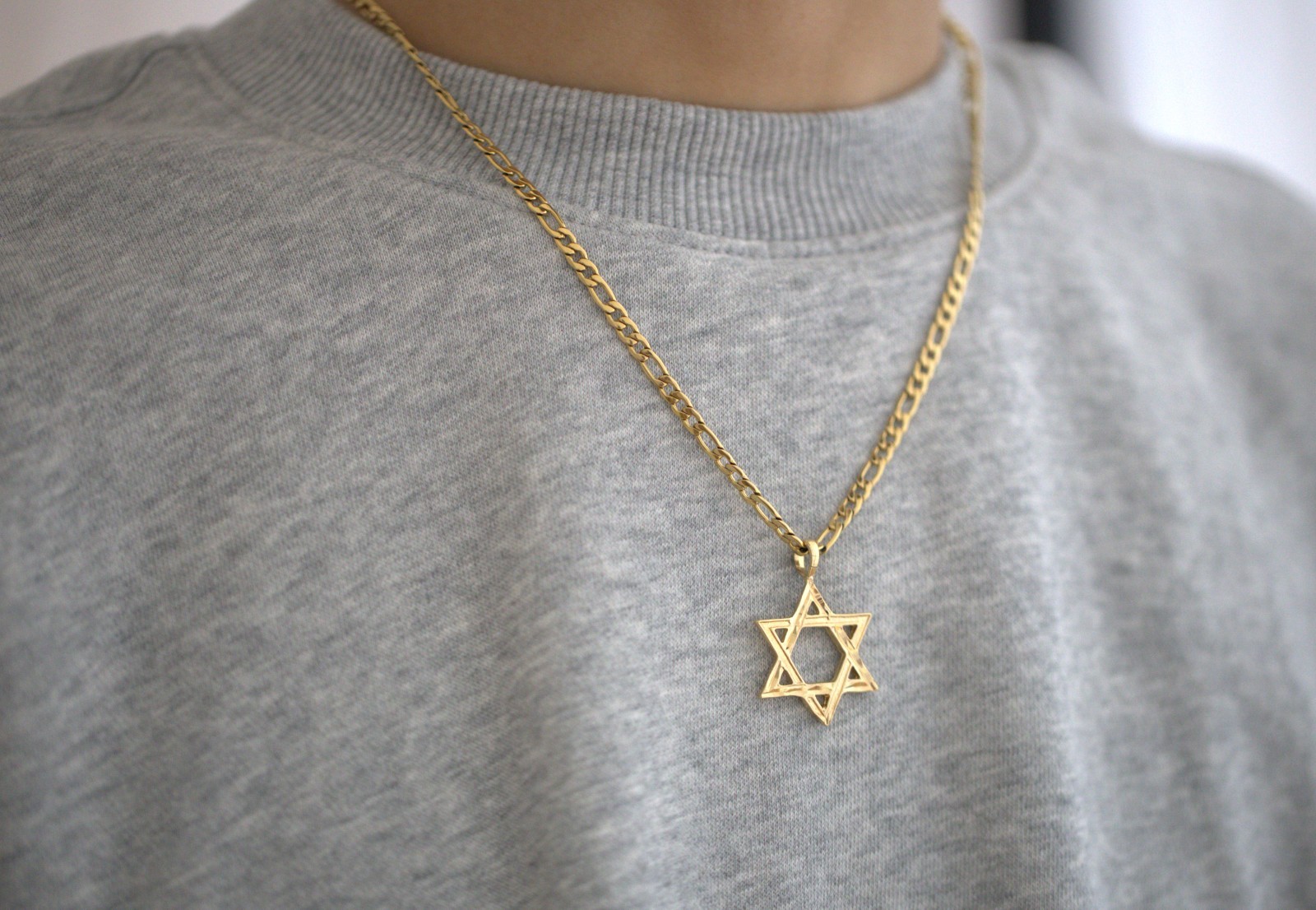 Gold Star Of David Necklace, Jewish Star Necklace, 14k Heavy Plated Gold