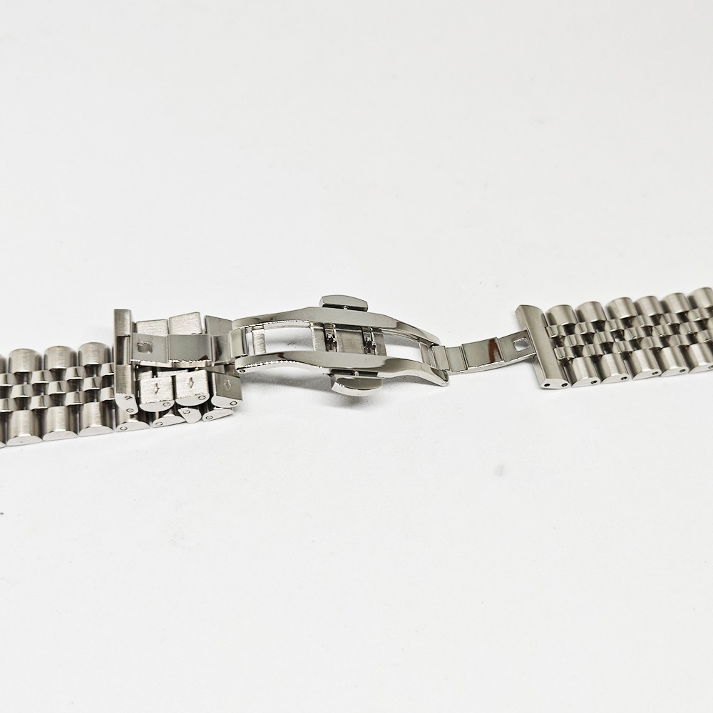 Jubilee 12mm-24mm Wristwatch Strap Metal Bracelet Stainless Steel Watch Band