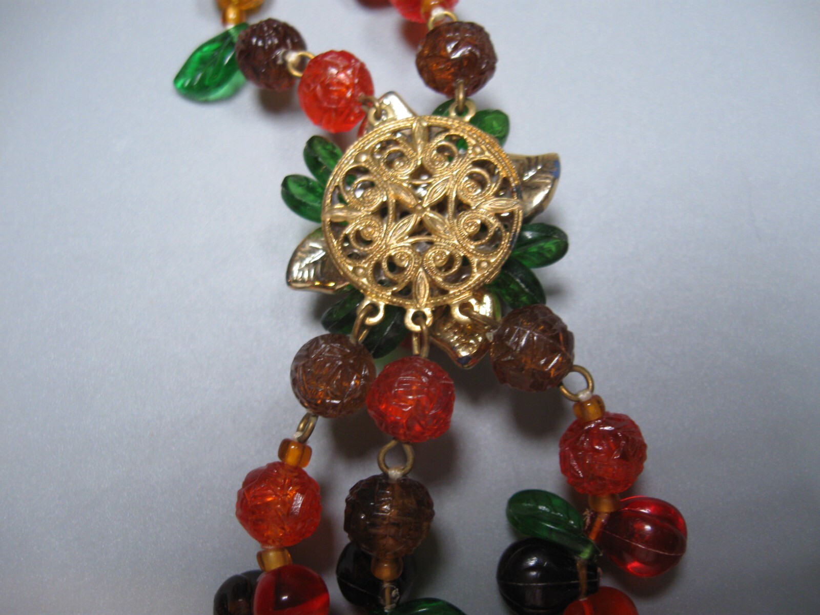 Vintage 3 Strand Necklace Plastic/Resin?
