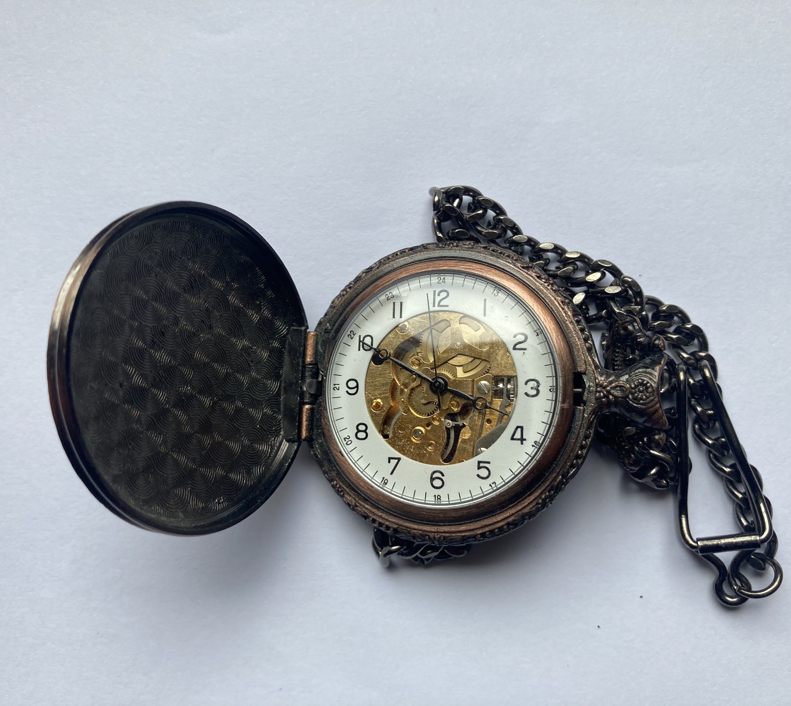 Vintage Picador Full-hunter Mechanical Skeleton Watch – Original Chain