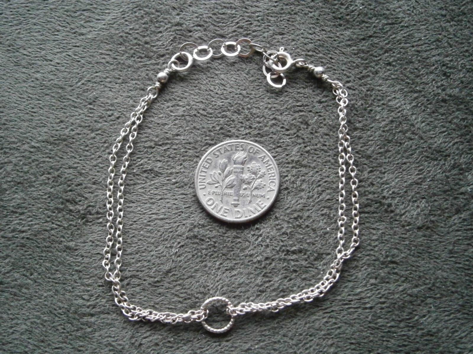 Double Fine Trace Chain Sterling Silver Bracelet ~ 6.6″-7.8″ / 17-20 cm ~ 1.7g