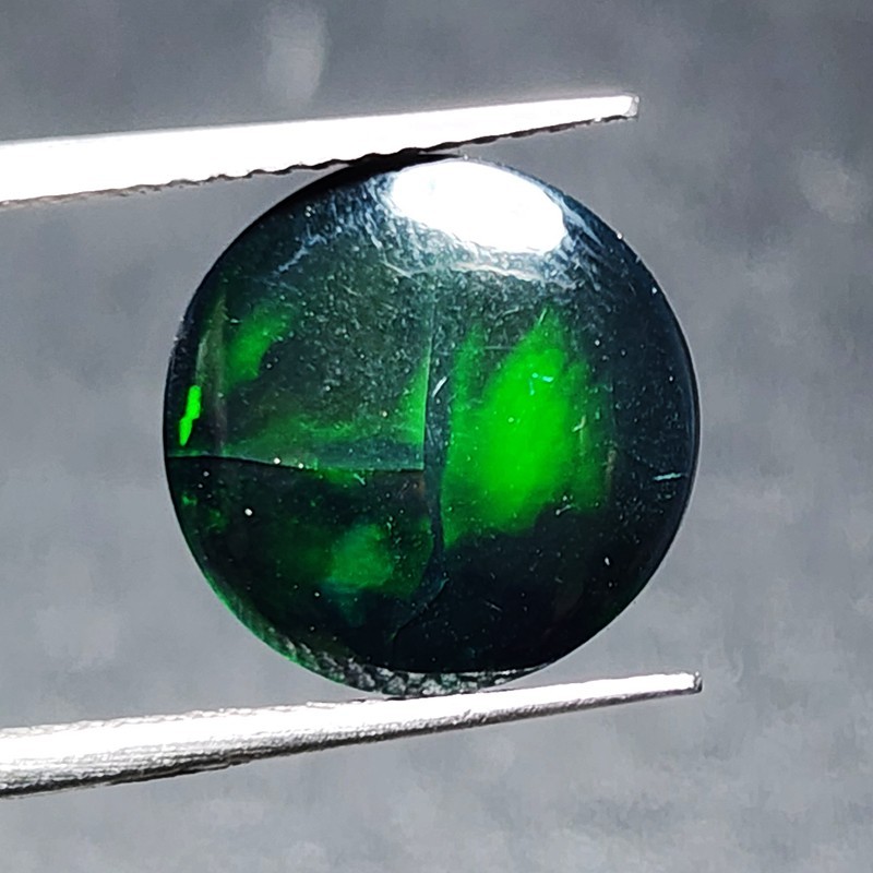 Natural Ethiopian Welo Honeycomb Black Opal Round AAA Fire Loose Gemstone 4.85Ct