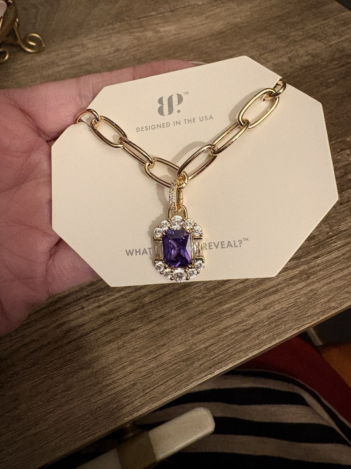 Bomb Party Necklace *Golden Hour Bliss* Purple Topaz On Gold Plating NK59516