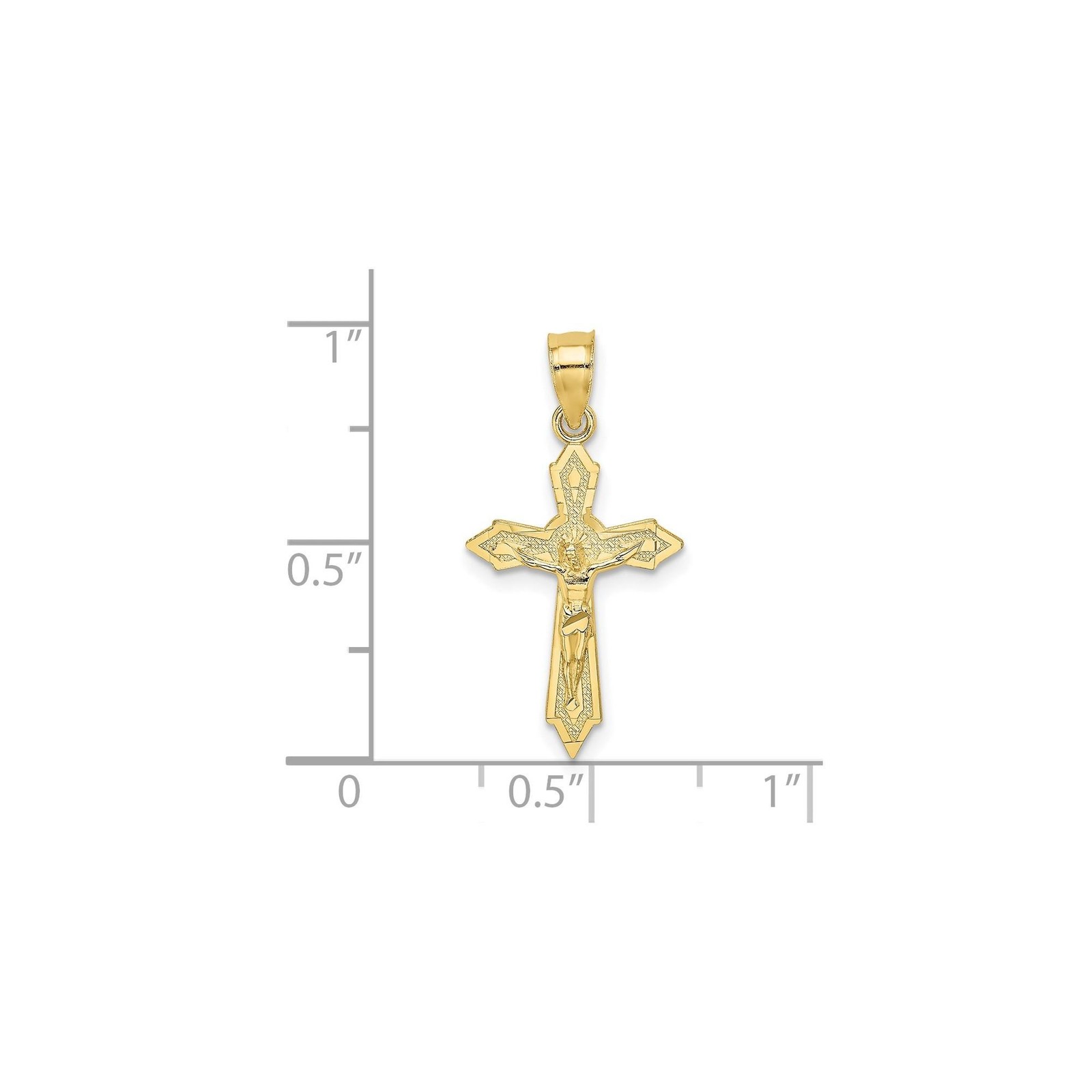 10k Real Gold Crucifix Cross Pendant Jesus Religious Necklace for Men Women