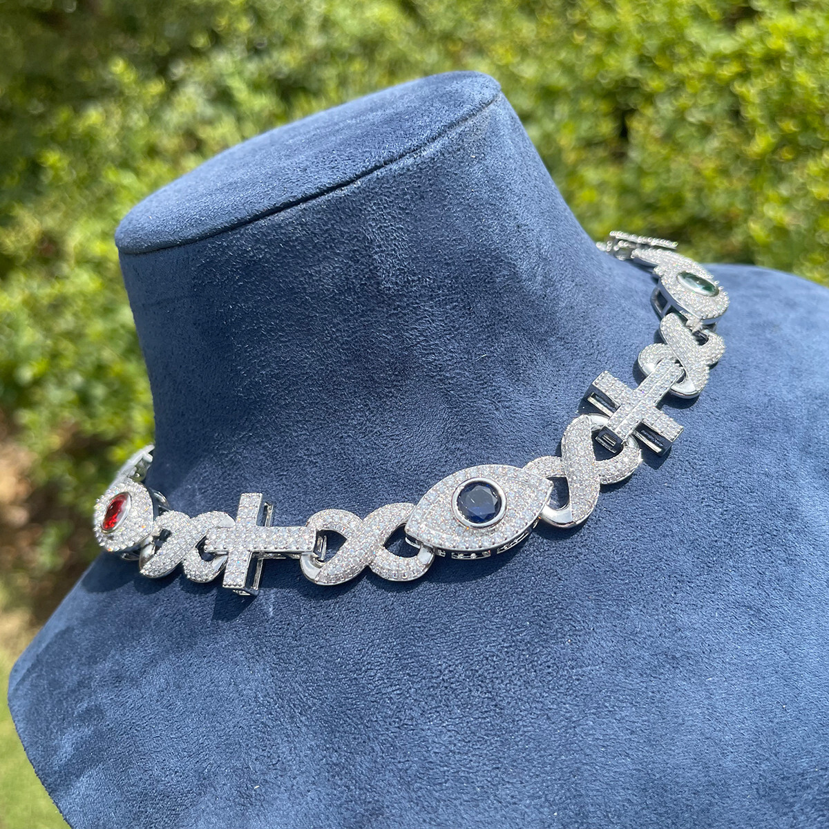 Good VS Evil | Evil Eye Infinity Cross Cuban Link Luxury Hip Hop Chain Necklace