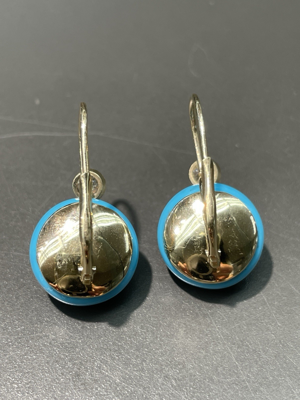 14K Gold Sleeping Beauty Diamond Bezel Drop Earring
