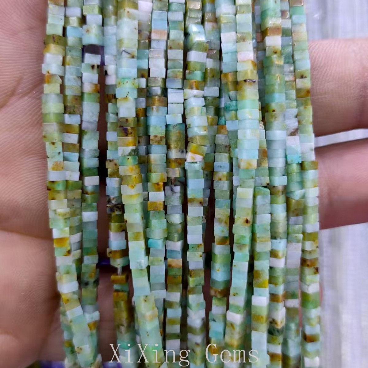 1x2mm Natural Chrysoprase Flat Square Disc Spacer Beads for Jewelry Making DIY