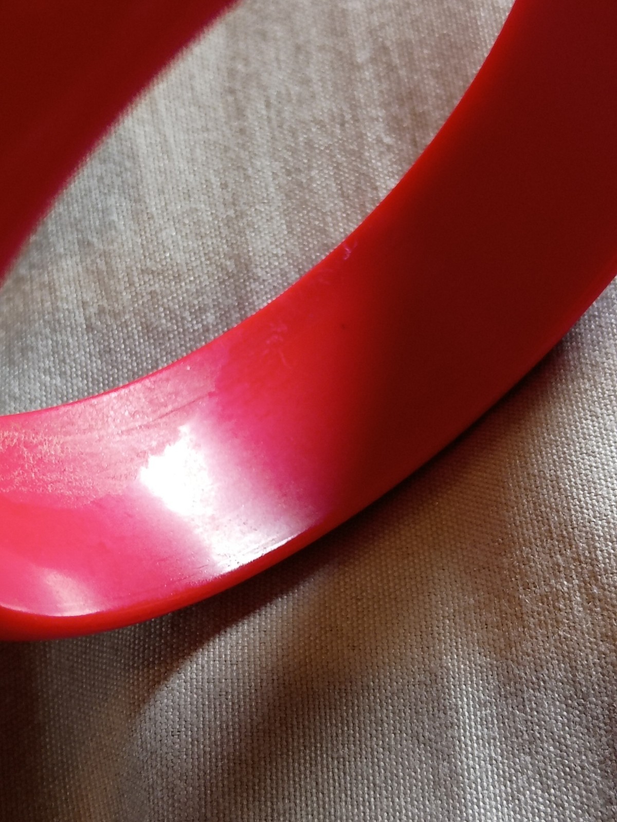 Unique Vintage Polkadot Red and White Color Plastic Bracelet.