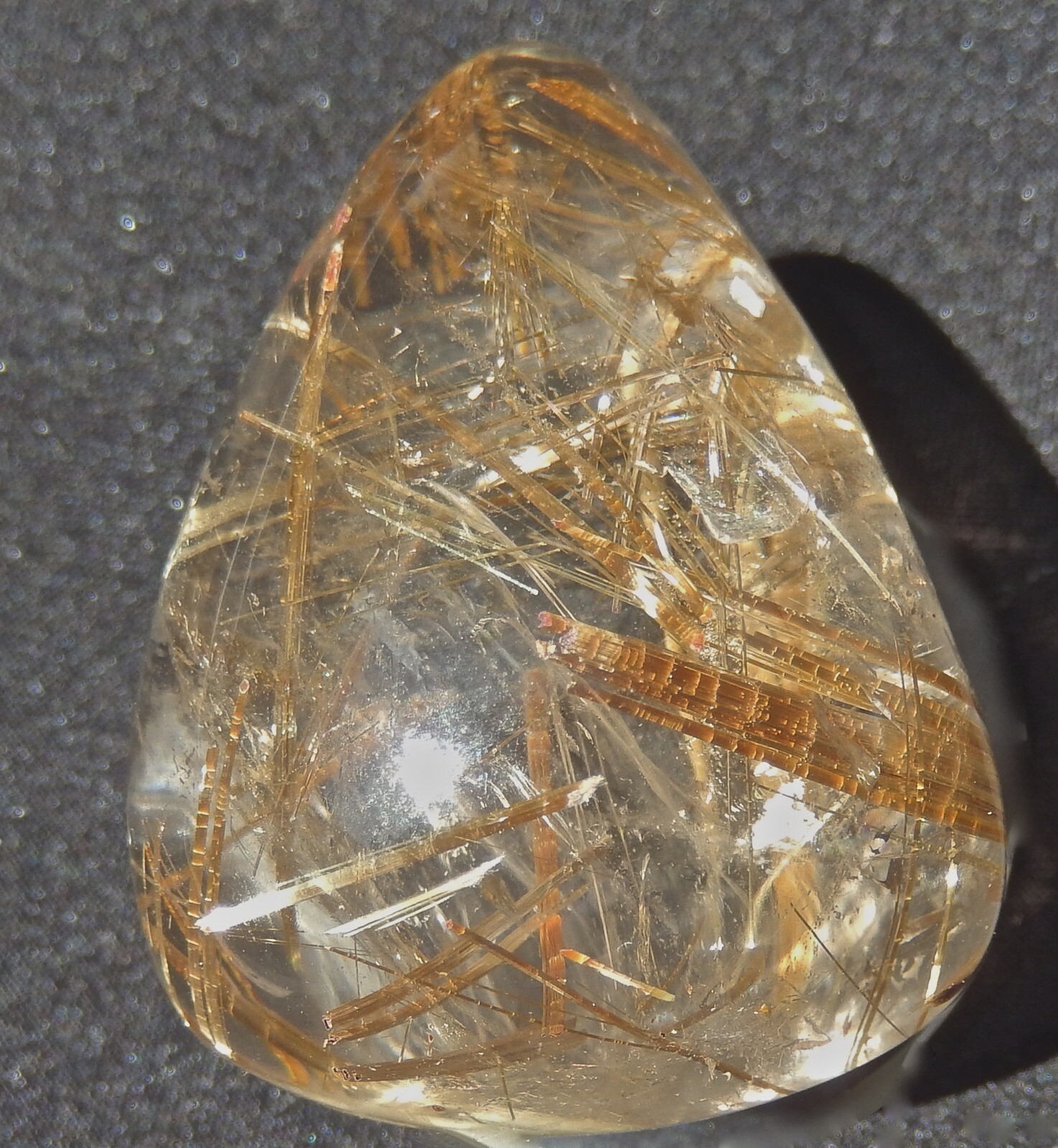 Golden Rutilated Polished Pear Cabochon Top Grade 24.3 Grams 121 Carats Brazil