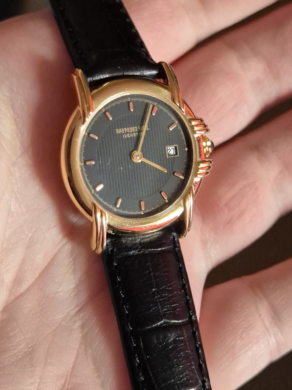 Raymond Weil Ladies Leather Strap Watch Vintage 9955 Working