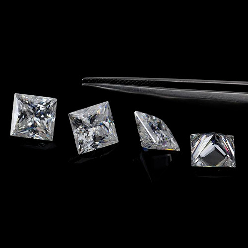 GRA Certified Loose Moissanite Princess Square Cut Stones D VVS1 All Sizes
