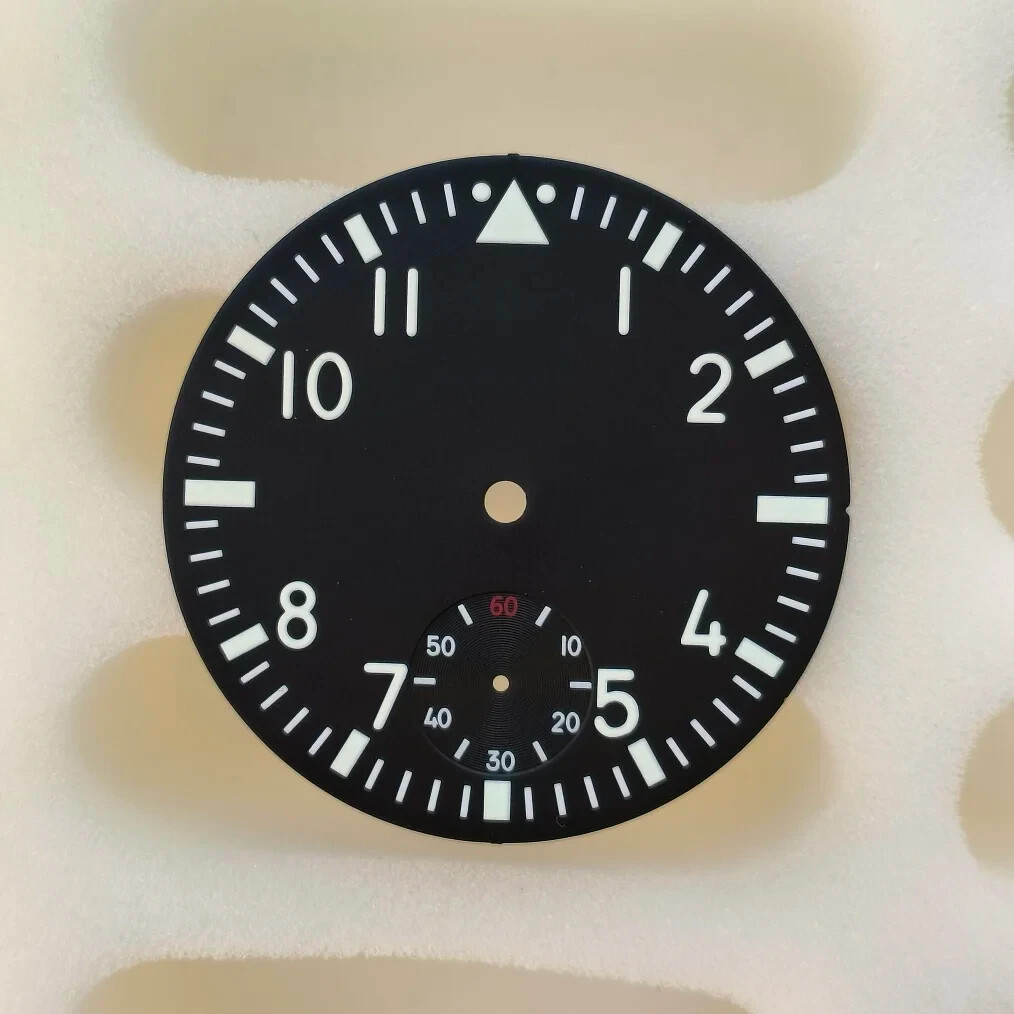 38.9mm black dial green luminous dial fit 6498 3621 movement