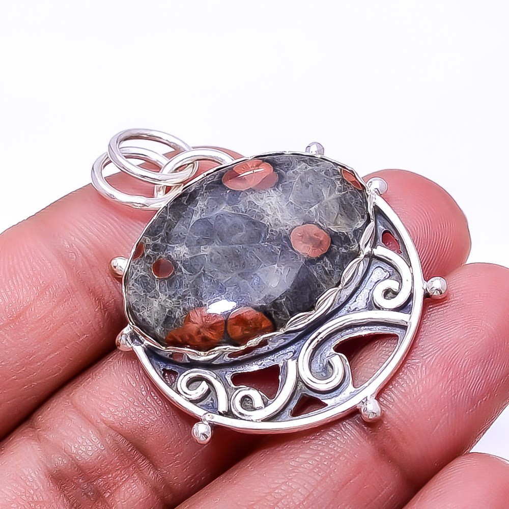 Peanut Obsidian – Sonora 925 Sterling Silver Pendant 1.68″ P29, Christmas Gift
