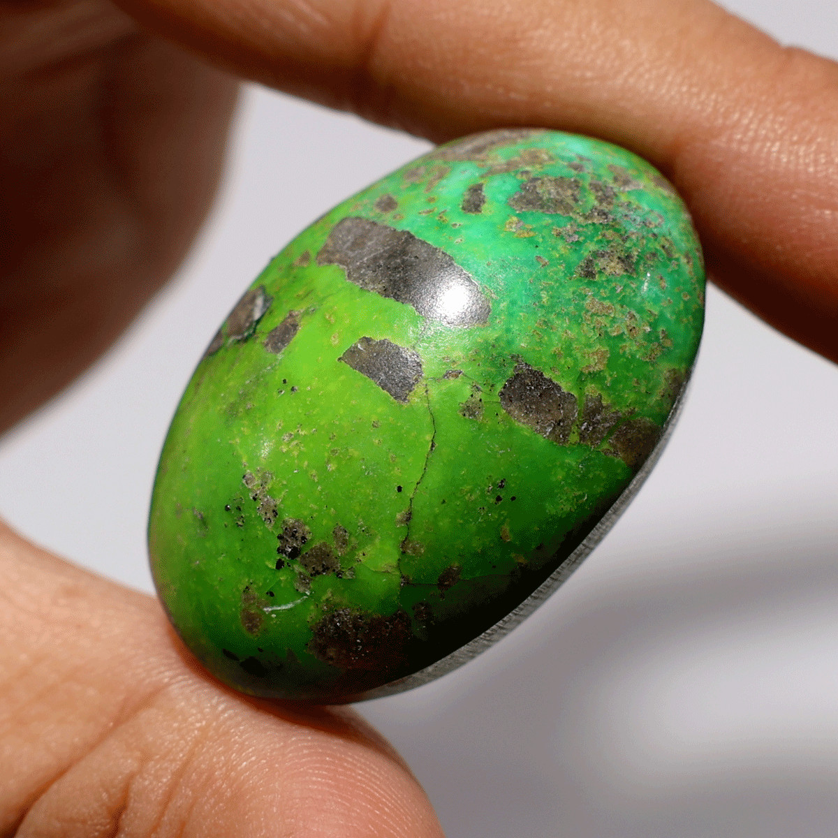 Rare Spring Green 105 CT Natural Persian Turquoise 37mmx26mm Cabochon Gemstone