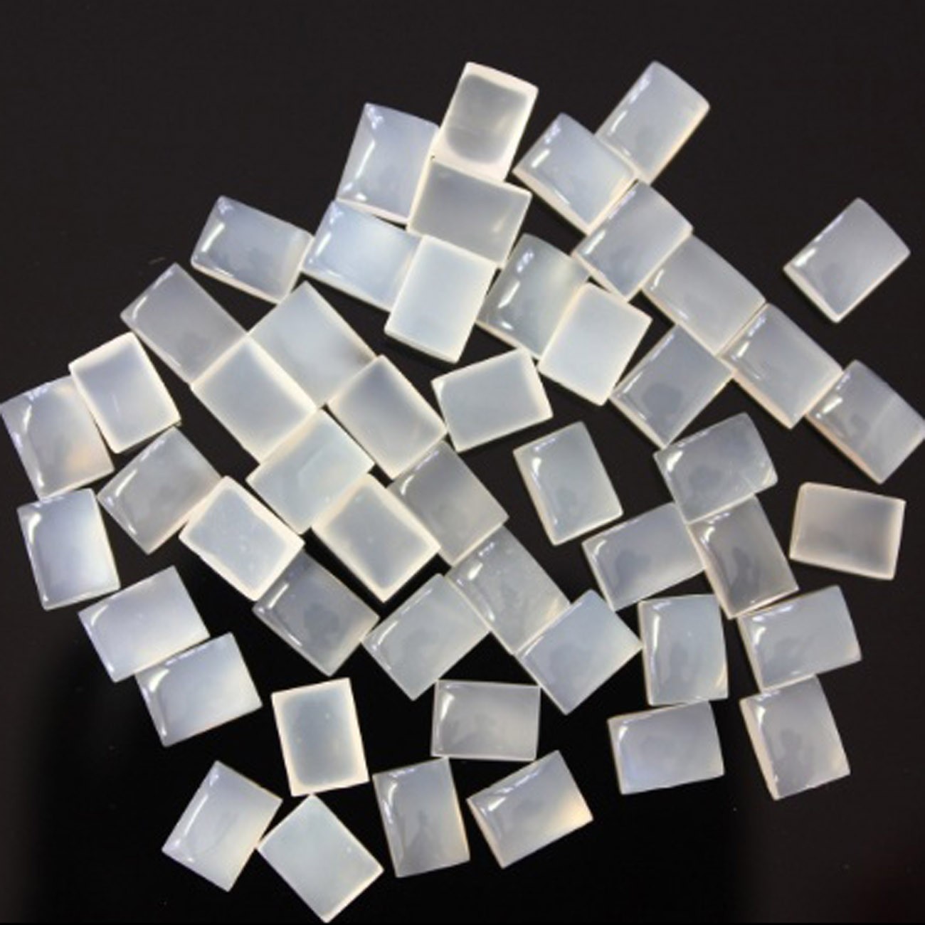 Natural White Moonstone Rectangle Cabochon 6x8mm to 12x16mm Loose Gemstone