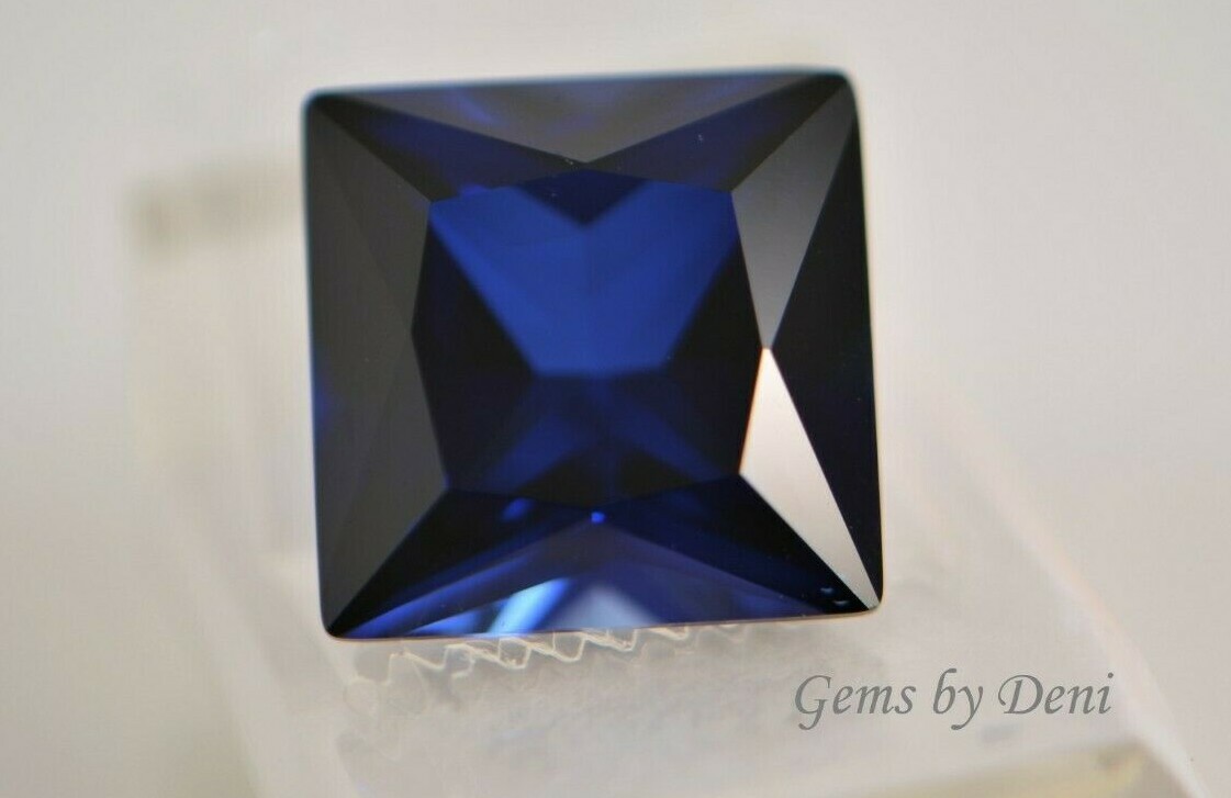 Lab-Created Blue Sapphire Square Faceted (2x2mm-12x12mm)