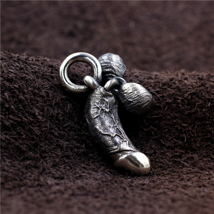 “Bad Taste” Dick Phallus Pendant S925 Silver Good Luck Virility Charm Fertility