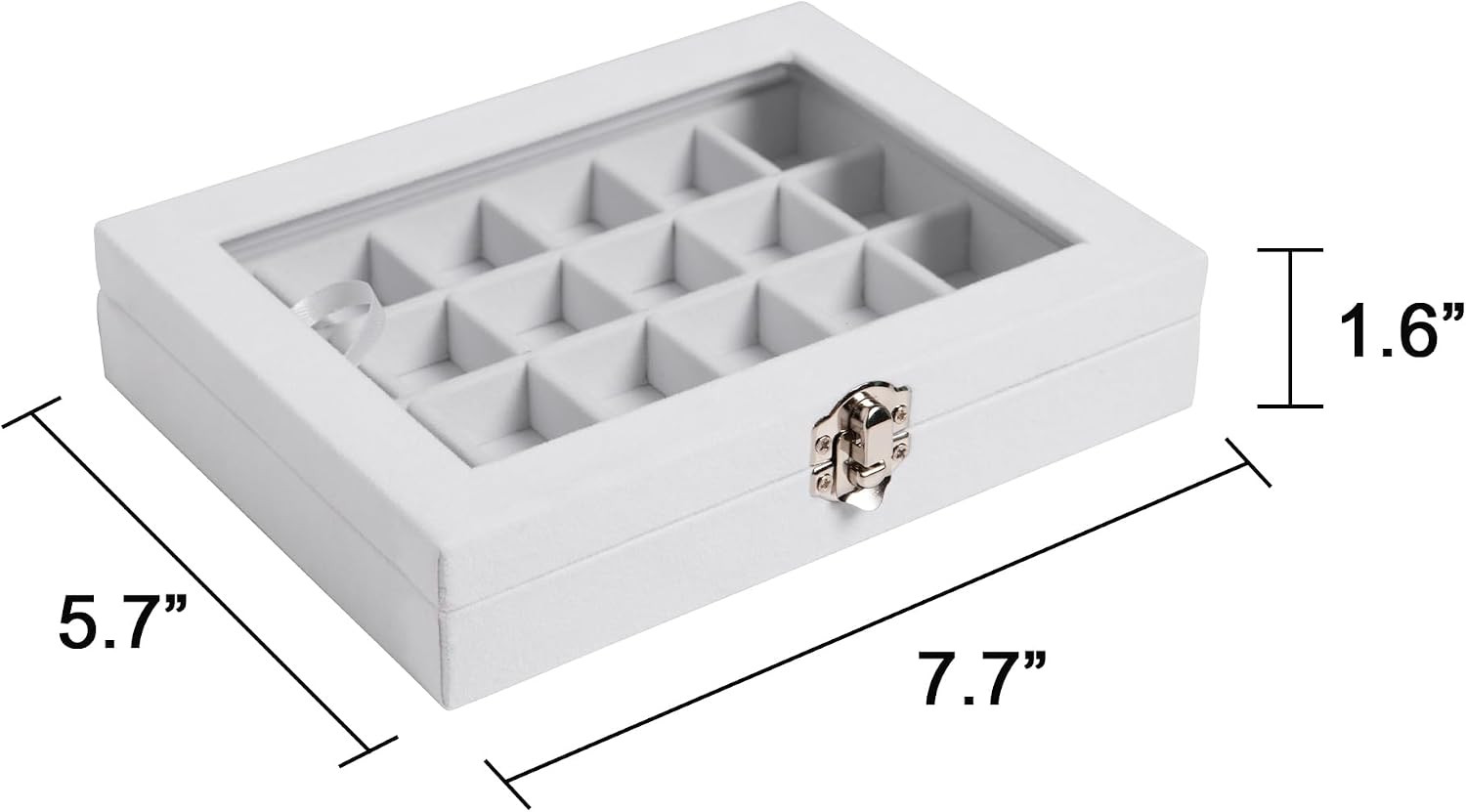 24 Grid Earring Organizer,Small Velvet Jewelry Tray with Lid | Portable Jewelry