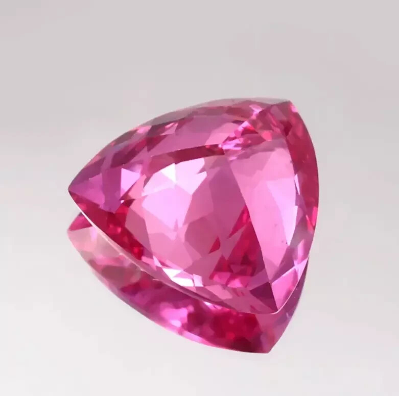Natural Flawless Ceylon Pink Sapphire Certified 10.7 Trillion Cut Loose Gemstone
