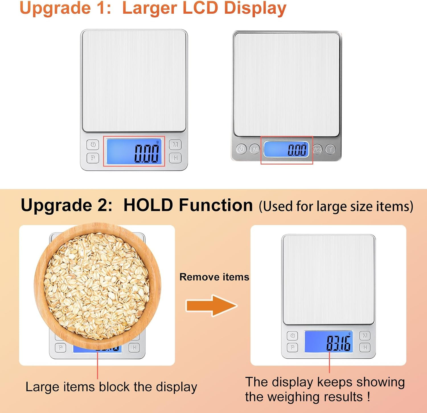 0.01G Small Digital Gram Scale, USB Rechargeable, Upgraded 1Kg Jewelry Scale wit