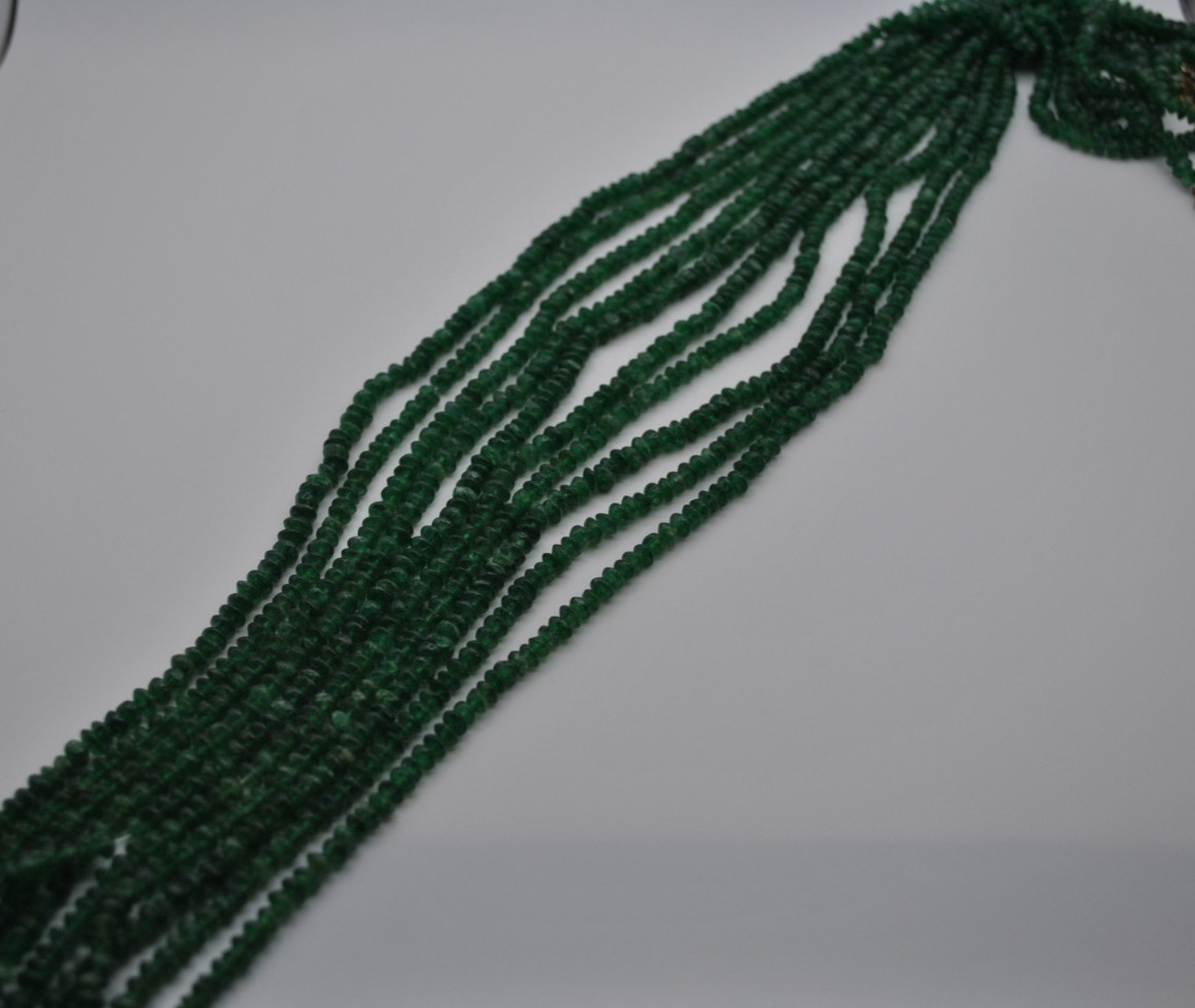 Green Aventurine Rondelle Gemstone Strand with Smooth Stones (No Clasp)