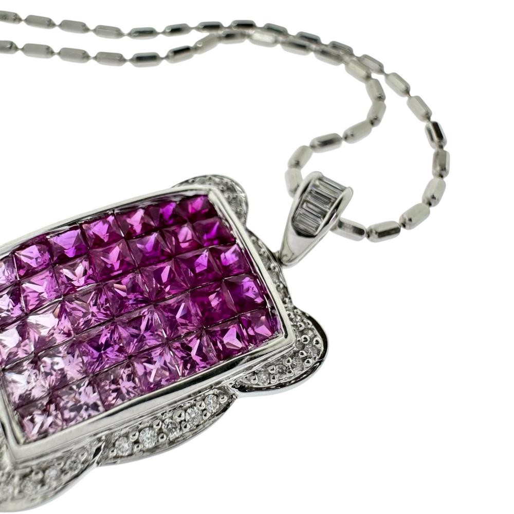 Pink sapphire 1.90ct total Ruby 1.40ct in total diamond 0.25ct in total Neck…