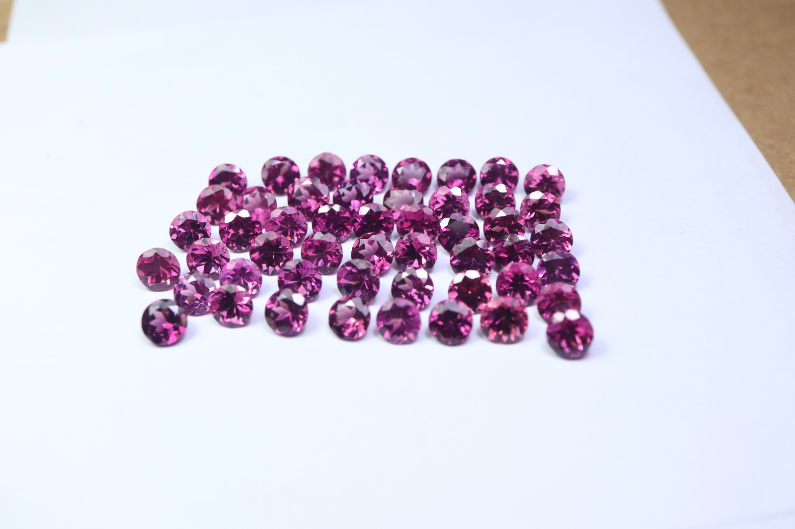5 MM Real Purplish Pink Rhodolite Garnet Faceted Round Gemstone Wholesale Lot