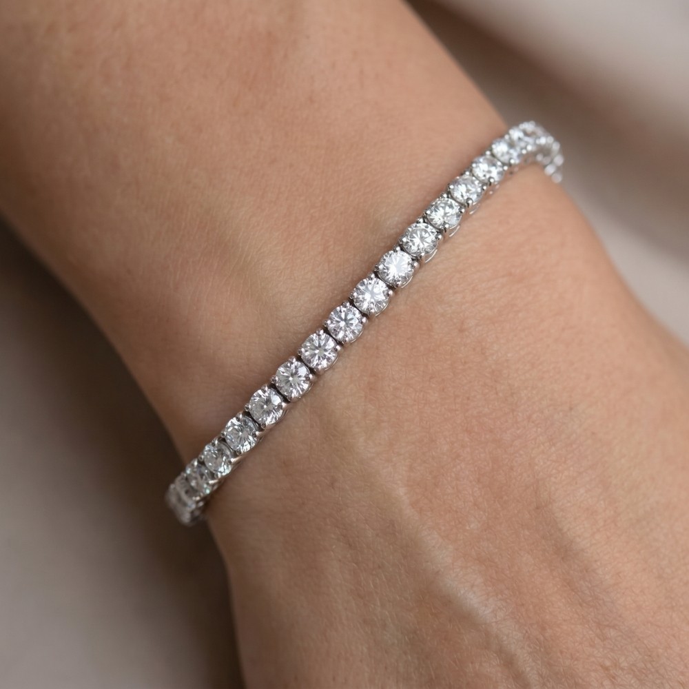 9 Ct Genuine Round-Cut Real Diamond Tennis Bracelet 7″ 14K White Gold