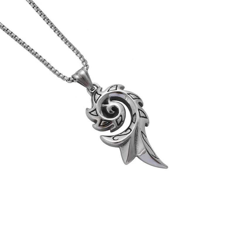 Retro Flame Personality Sweater Pendant Couple Trend Versatile Jewelry Necklace