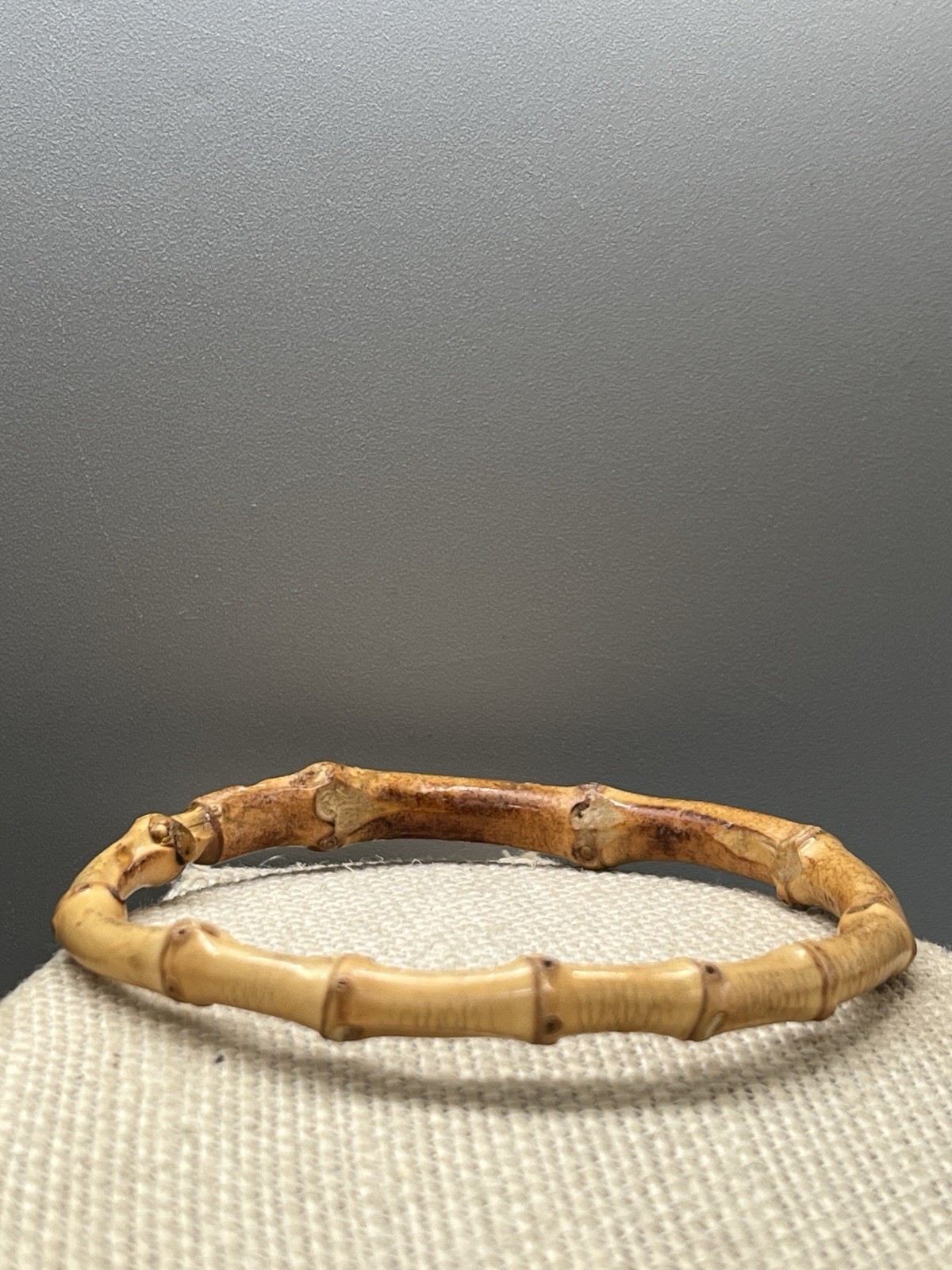 Vintage light brown bamboo Wood bangle Bracelet 8″